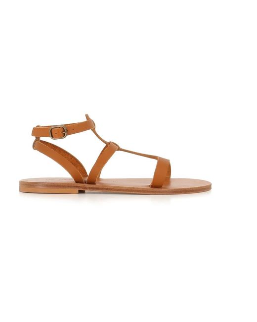 K. Jacques Brown Flat Sandals