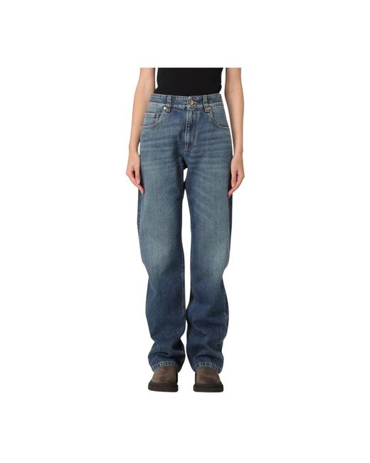 Brunello Cucinelli Straight Jeans in het Blue