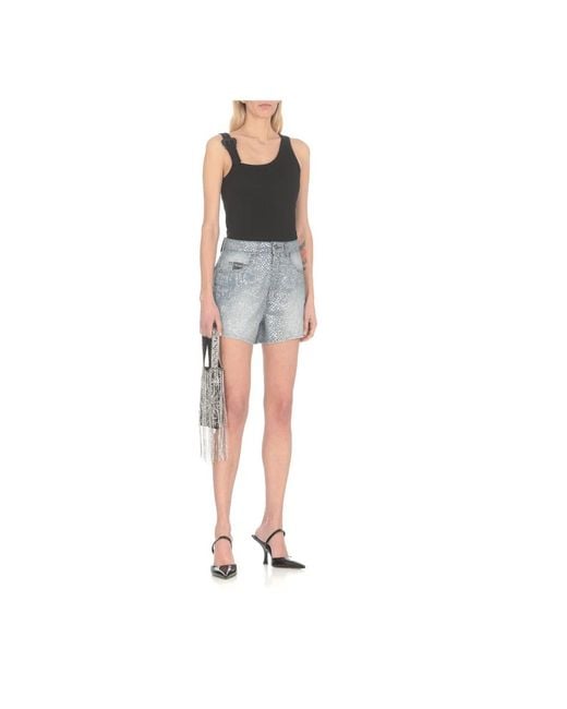 Versace Gray Denim Shorts