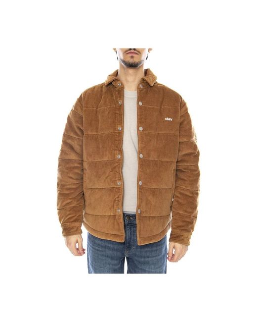 Winter Jackets Obey de hombre de color Brown
