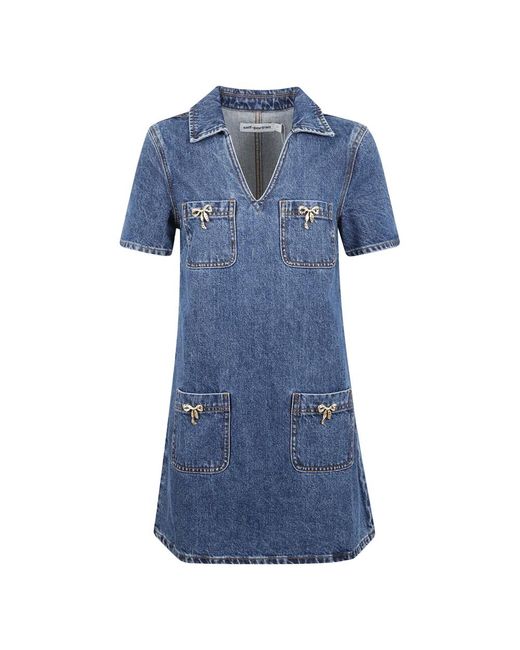Self-Portrait Short Dresses in het Blue