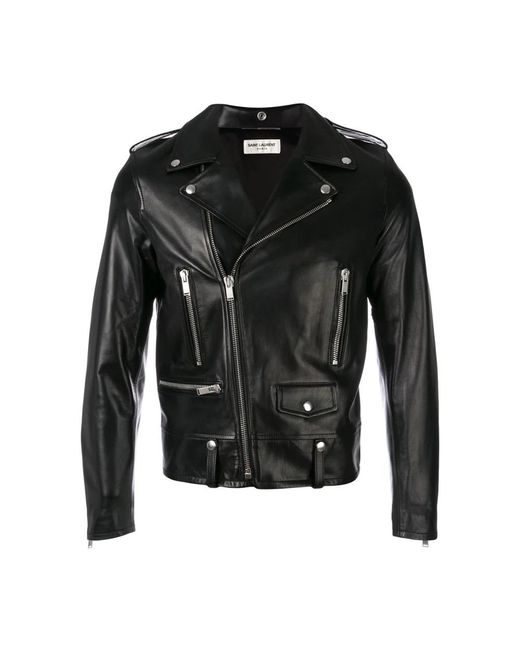 Saint Laurent Black Leather Jackets for men