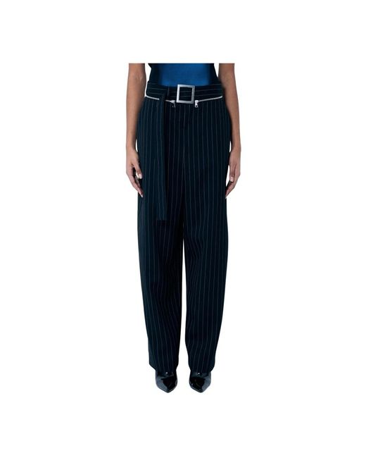 Jean Paul Gaultier Wollen Gestreepte Maatbroek in het Blue