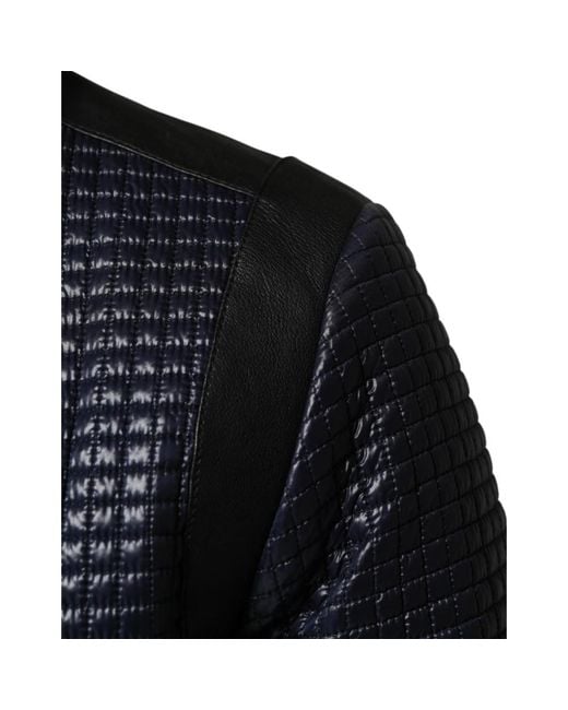 Dolce & Gabbana Blue Leather Jackets for men