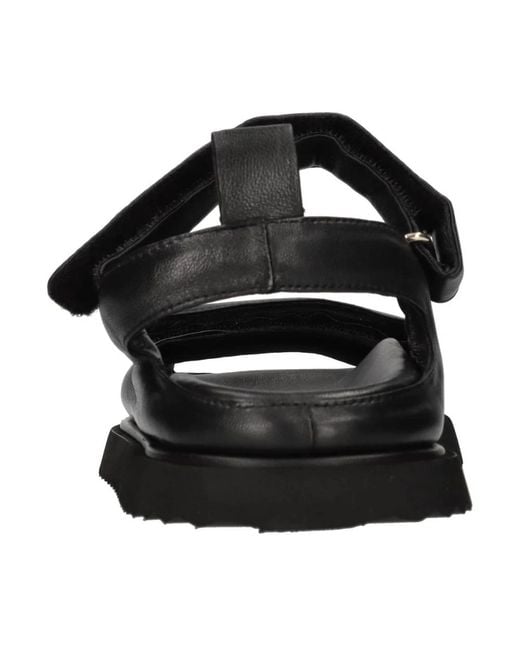 Elena Iachi Black Flat Sandals