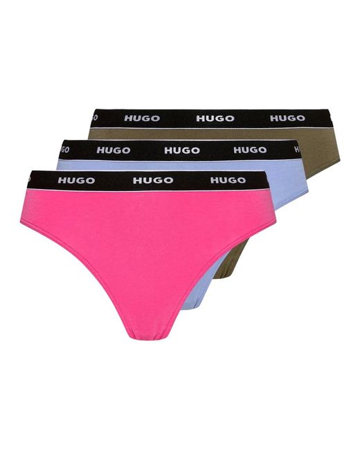 HUGO Ondergoed ,Veelkleurig ,Katoen Katoen Elastische Tailleband Pak Van Drie in het Pink
