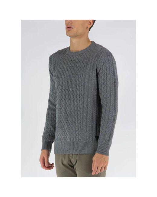 Guess Gray Round-Neck Knitwear for men