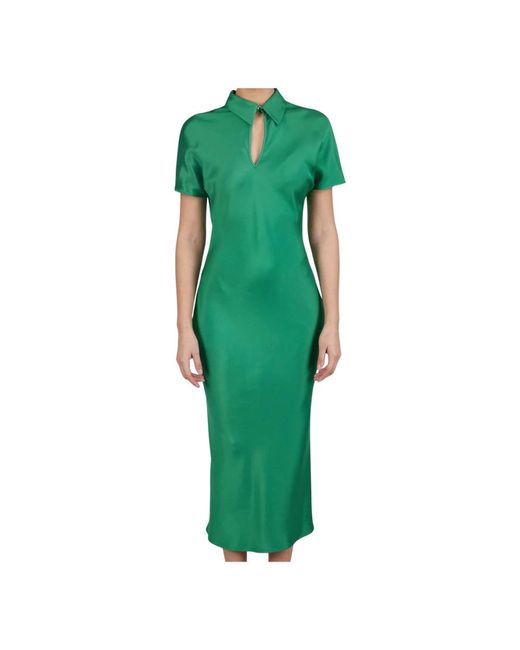 Kiton Donna Silk Overcoat in het Green