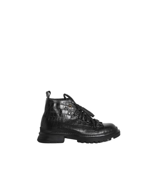 Giuliano Galiano Black Lace-Up Boots for men