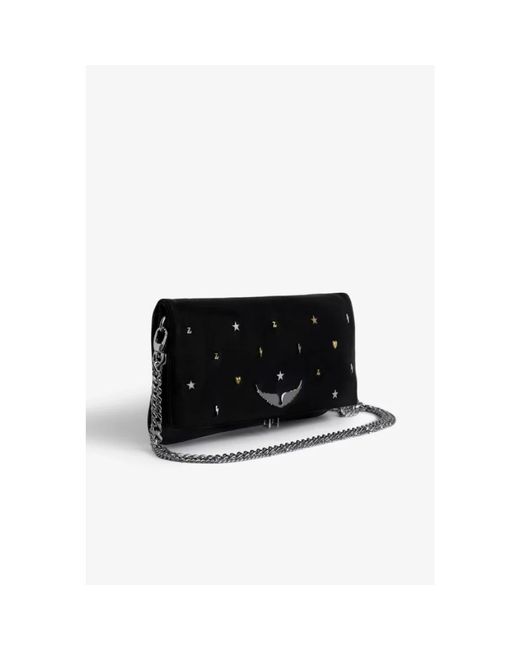 Zadig & Voltaire Black Pochette Rock Lucky Charms