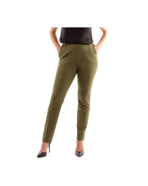 Marella Green Slim-Fit Trousers