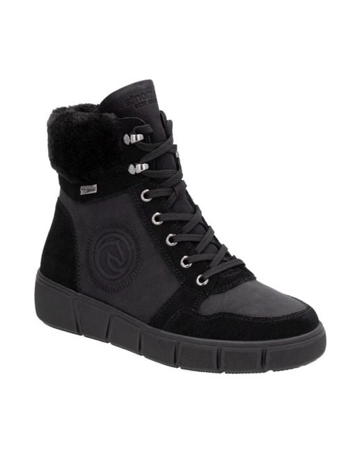 Remonte Black Lace-Up Boots