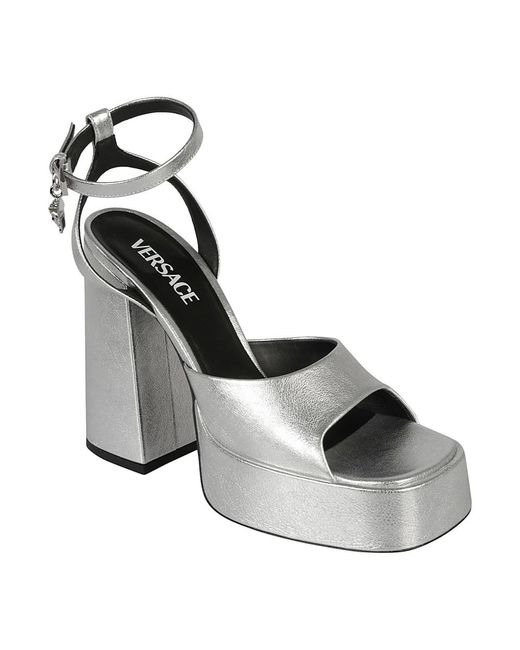 Versace Gray High Heel Sandals