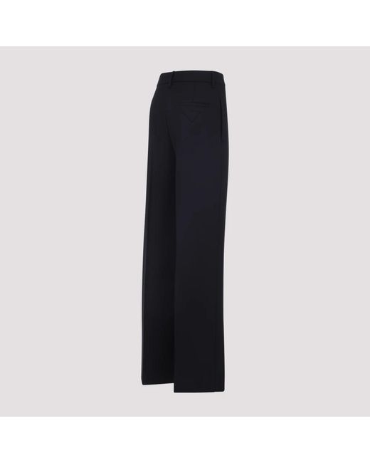 Prada Blauwe Wol Hoge Taille Broek in het Blue