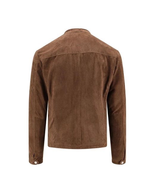DFOUR® Brown Leather Jackets for men