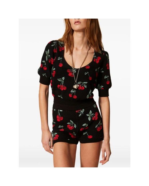 Twinset Red V-Neck Knitwear
