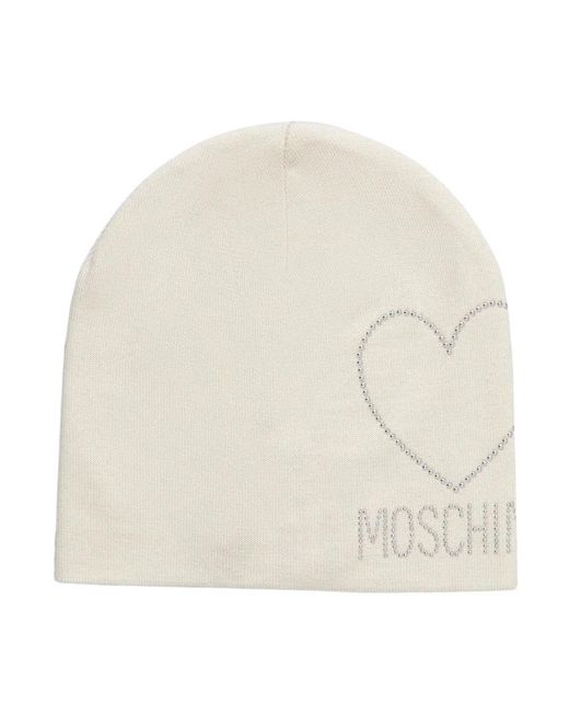 Moschino Wool Beanie in het White