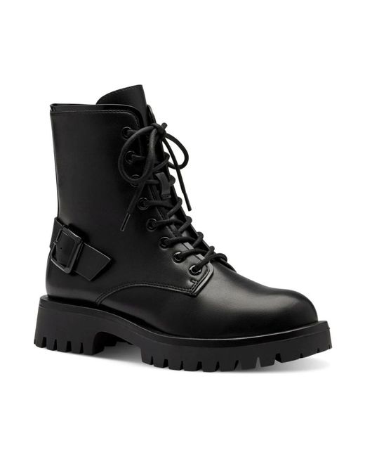 Tamaris Black Lace-Up Boots