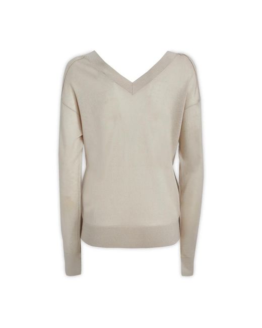 Calvin Klein Natural V-Neck Knitwear