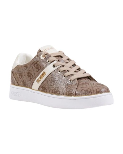 Guess Multicolor Beige Polyethylene Low Top Sneakers