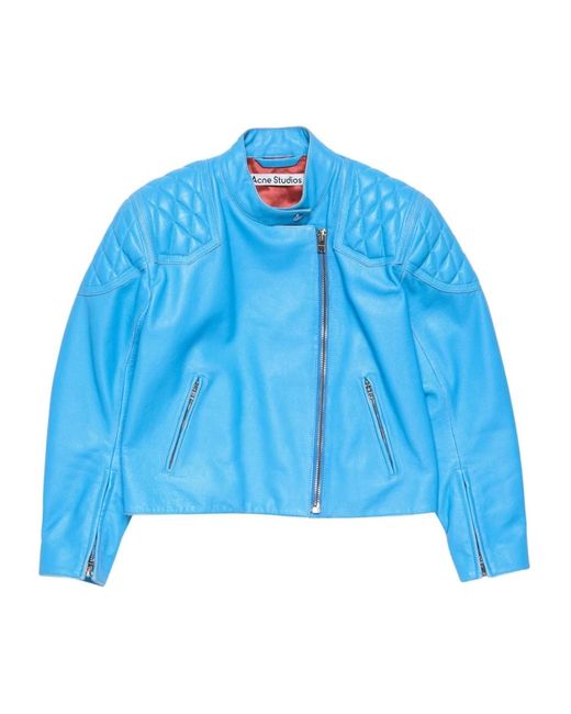 Leather Jackets di Acne in Blue