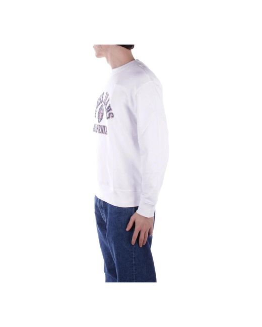 Guess Weißer logo front pullover in Blue für Herren