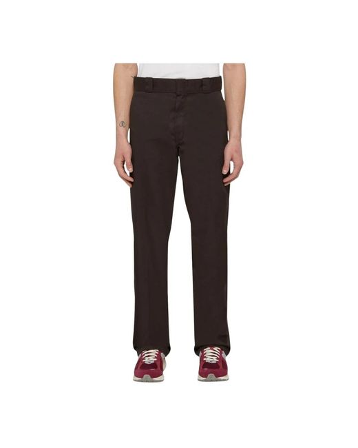 Dickies Brown Straight Trousers for men