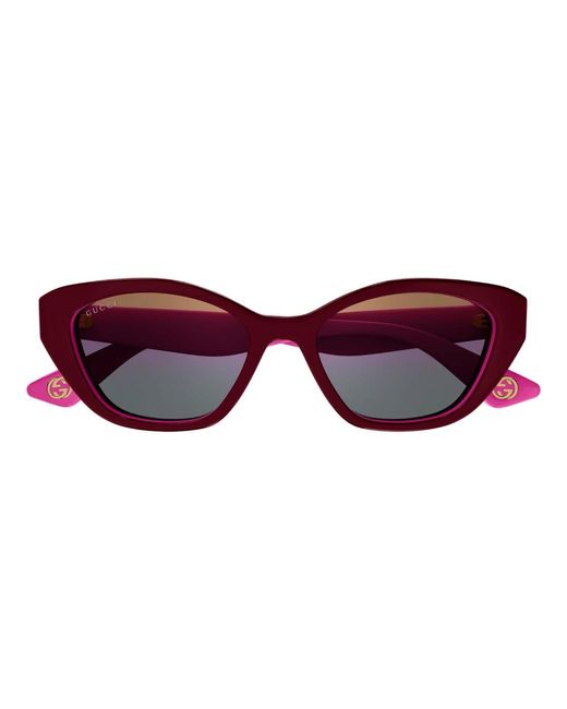 Gucci Purple Rote sonnenbrille, stilvoll und vielseitig,schwarze sonnenbrille für den täglichen gebrauch