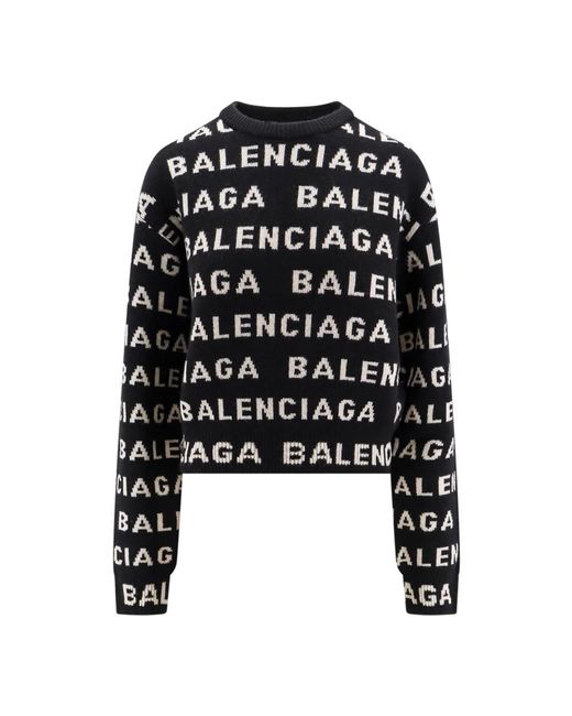 Balenciaga Black Round-Neck Knitwear