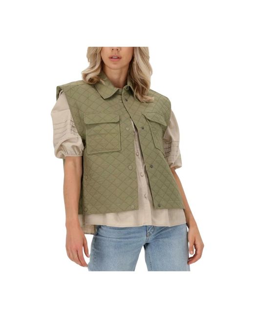 Levete Room Jassen ,Groen ,Katoen Sarah 1 Shirt Gilet in het Green