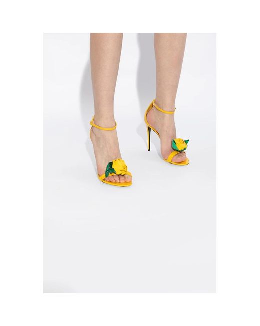 Dolce & Gabbana Yellow High Heel Sandals