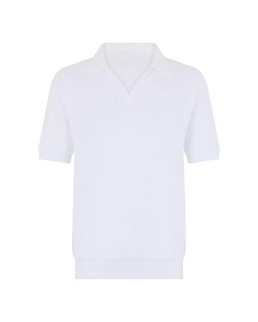 Fedeli White V-Neck Knitwear for men