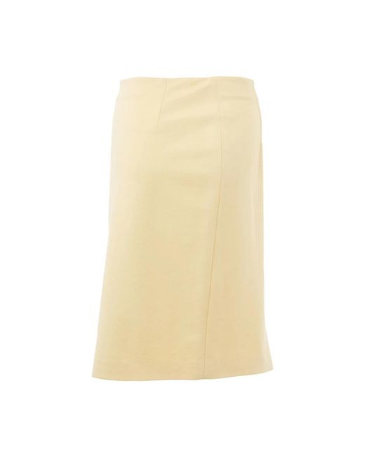 Lardini Rokken ,Geel ,Viscose Kokerrok in het Yellow