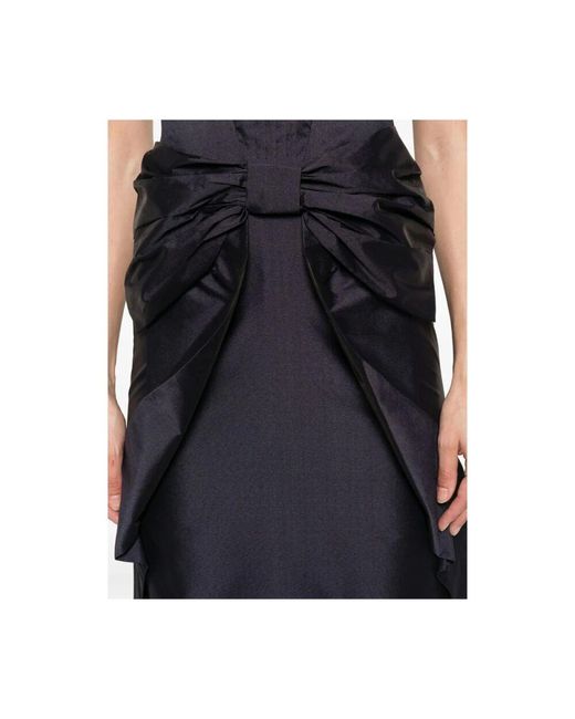 ShuShu/Tong Blue Dunkelblaues Kleid Mit Spitzenverzierung