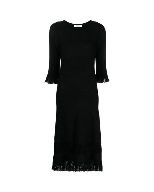 Charlott Kleedjes ,Zwart ,Wol Maxi Kleedjes in het Black