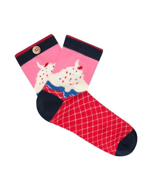 Cabaïa Red Lavendelduftende socken mit knopf