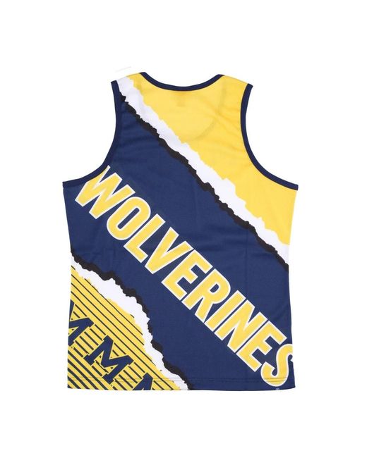 Mitchell & Ness Fitness ,Veelkleurig ,Polyester Michigan State Spartans Basketbalshirt in het Blue voor heren