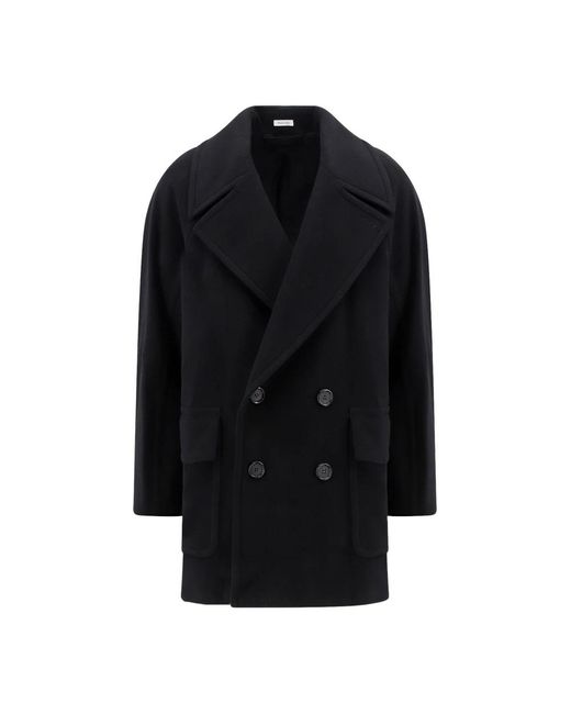 Alexander McQueen Black Double-Breasted Coats for men