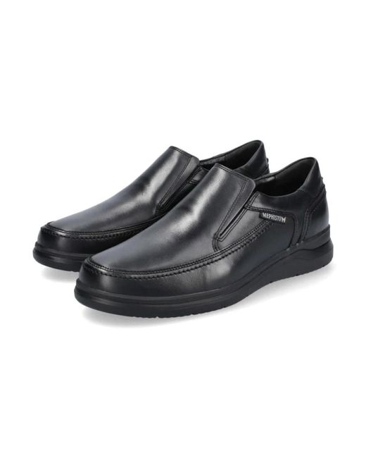 Mephisto Schwarzer Slip-On Mokassin Aus Weichem Leder in Black für Herren