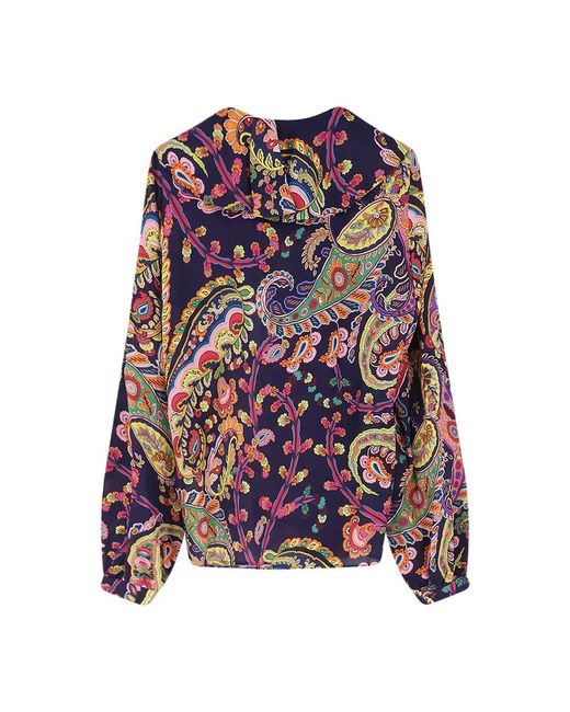 Etro Multicolor Rüschen-Paisley-Bluse