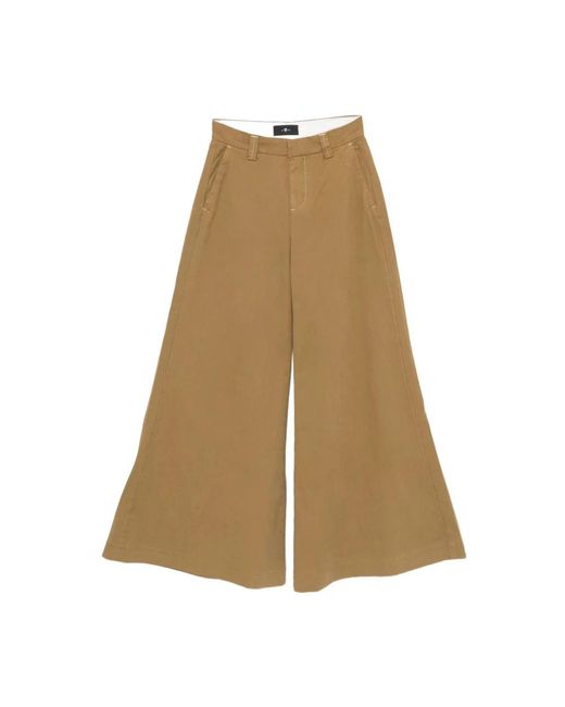 7 For All Mankind Wide Trousers in het Natural