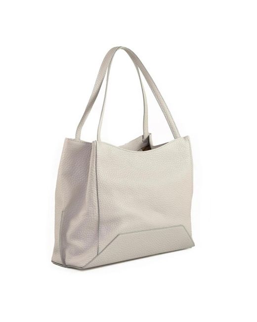 Gianni Chiarini Leren Schoudertas Met Ritssluiting in het Gray