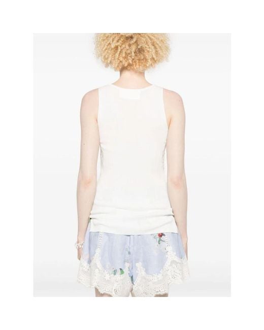 Ermanno Scervino White Sleeveless Tops