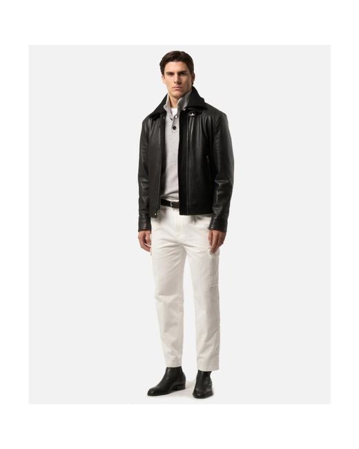 Dondup White Straight Trousers for men