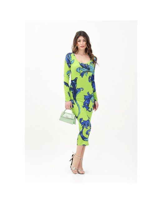Midi Dresses Versace Jeans Couture de color Green