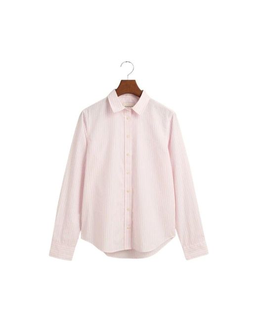 Gant Pink Regular fit gestreiftes popeline-hemd
