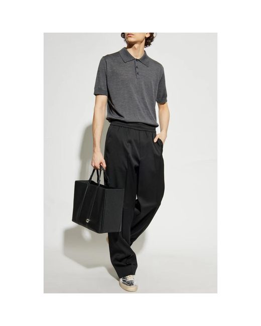 Golden Goose Deluxe Brand Black Wide Trousers for men