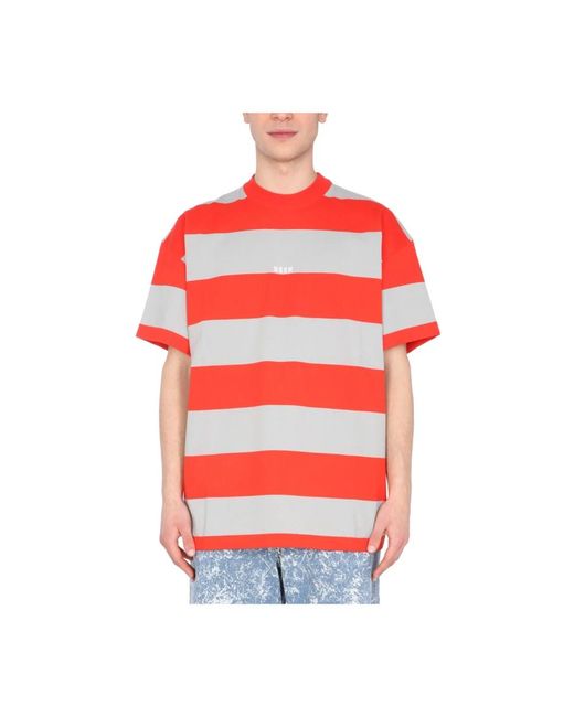 MSGM Crew Neck Bicolor Striped in het Red voor heren