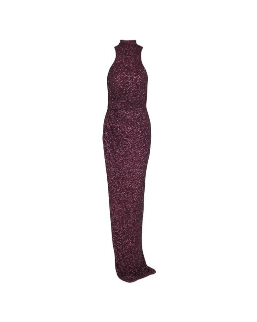 Balmain Kleedjes ,Paars ,Pailletten Lange Mouwloze Paillettenjurk in het Purple