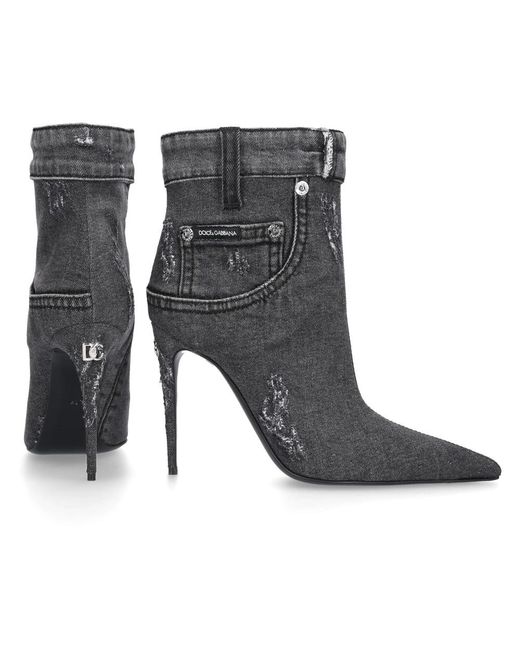 Dolce & Gabbana Gray Heeled Boots